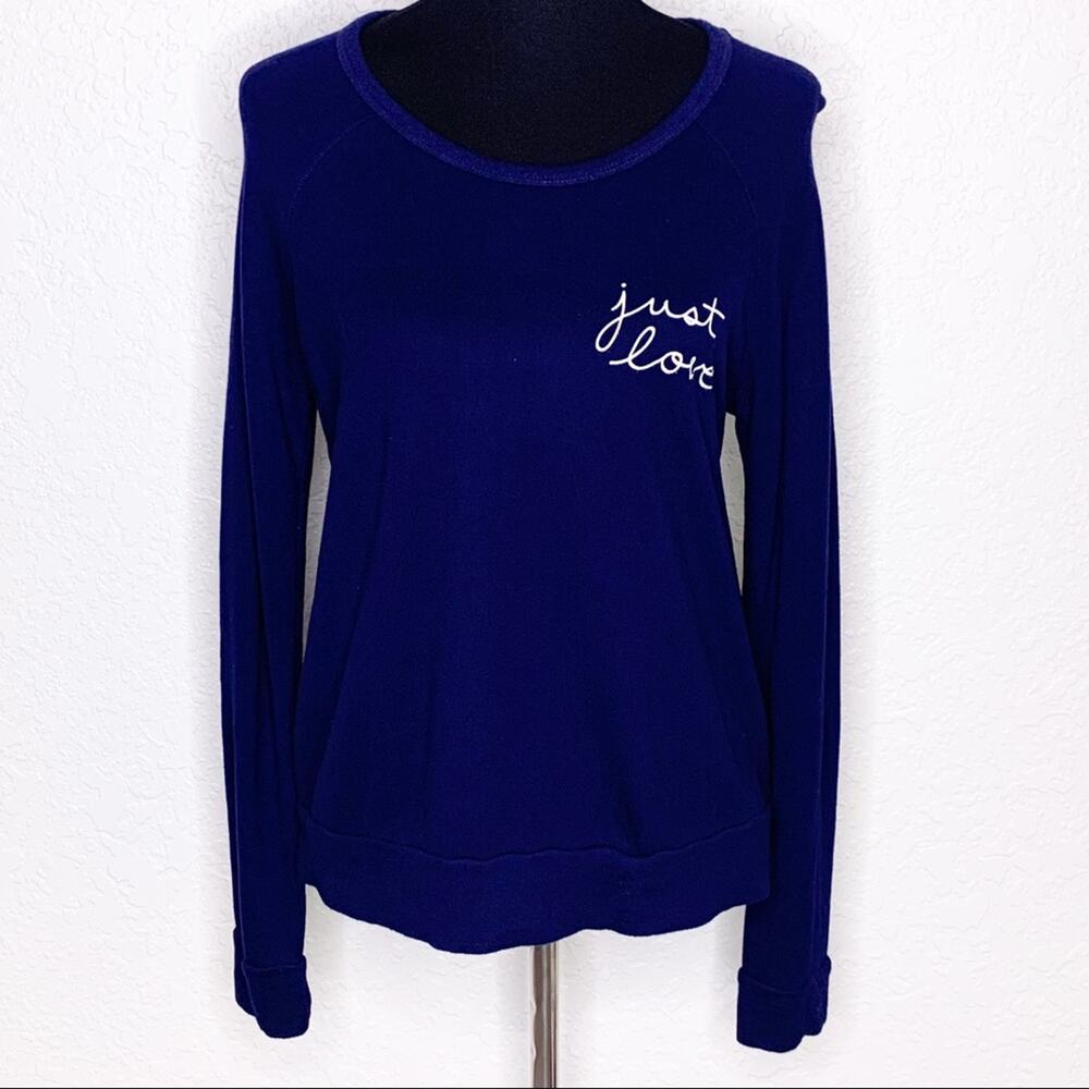 Sundry navy blue Just Love sweatshirt‎ knit top size 0 or Extra Small NWOT